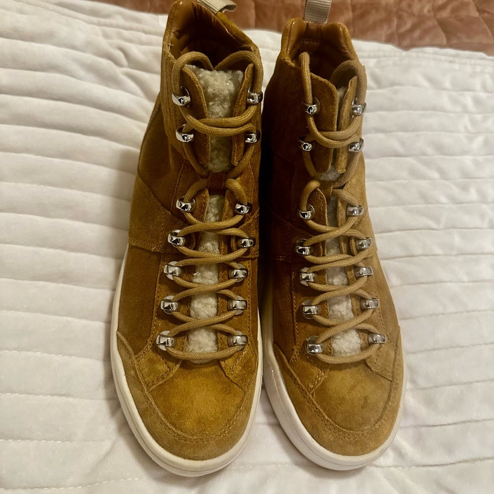 Marc Fisher High-Top Suede Sneakers with Sherpa size 7 - Picture 2 of 6